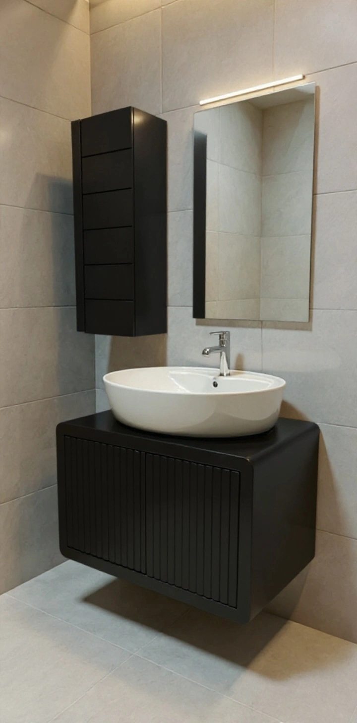 کابینت و روشویی مدل اف 10 رنگ مشکی